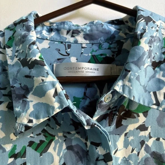 Simons Blue Floral Long Sleeve Dress - Picture 2 of 6